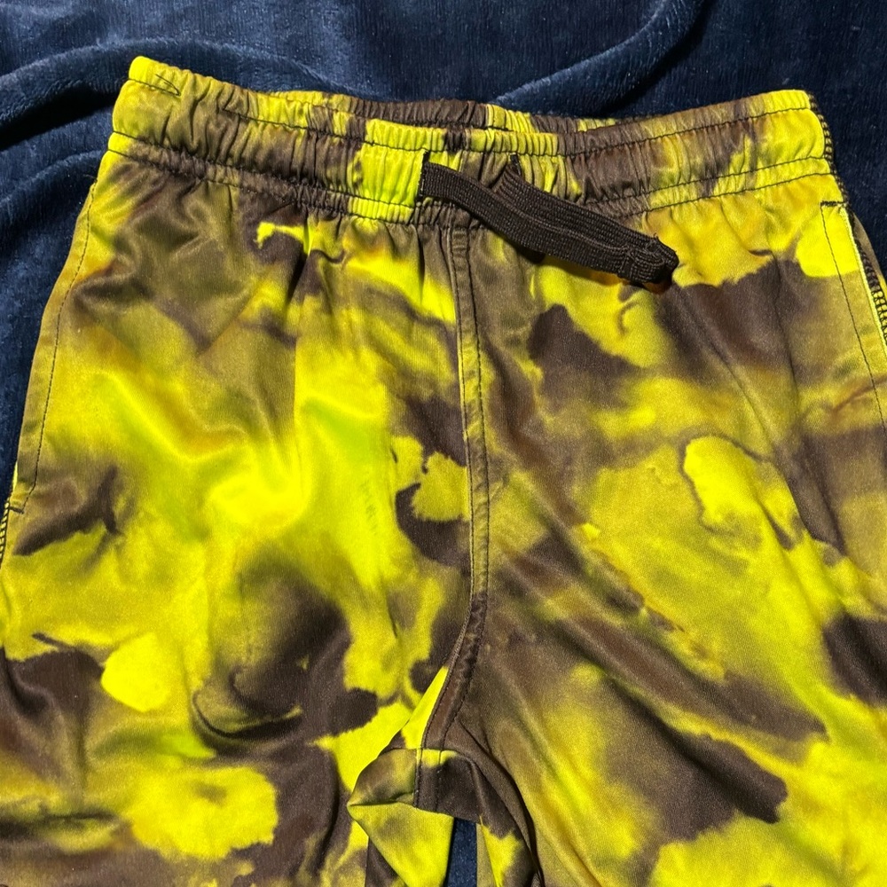 Athletic Works Kids Tie-Dye Shorts - Yellow and Black